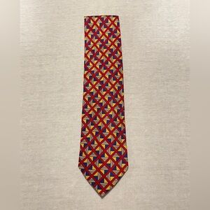 Regatta 80 Geometric Tie in Red, Yellow, and Blue